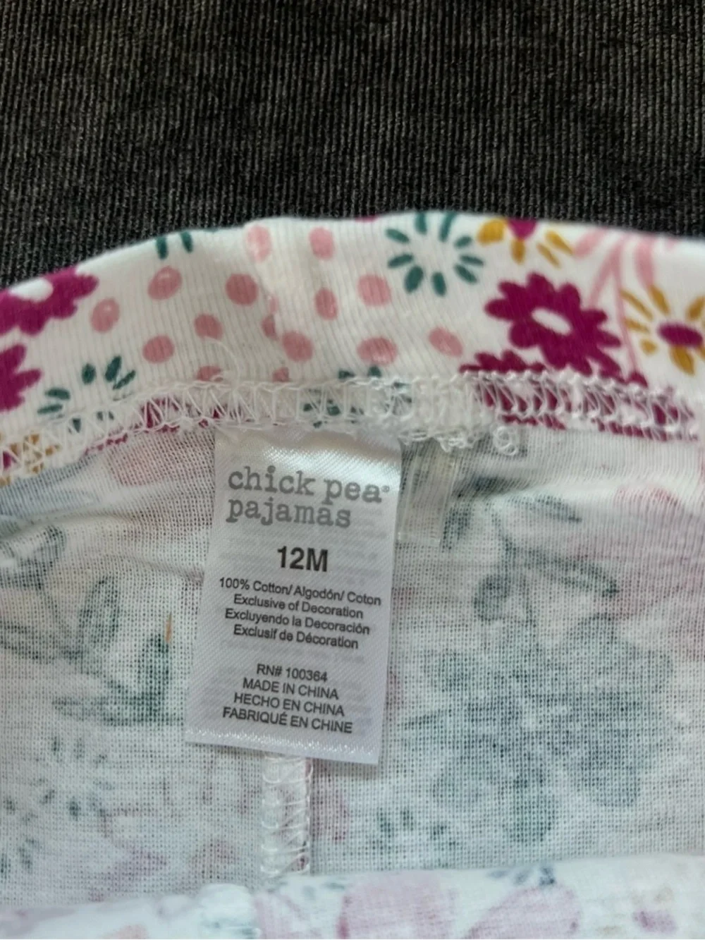NWOT Chick Pea Fall Floral Pajamas Size 12 Months